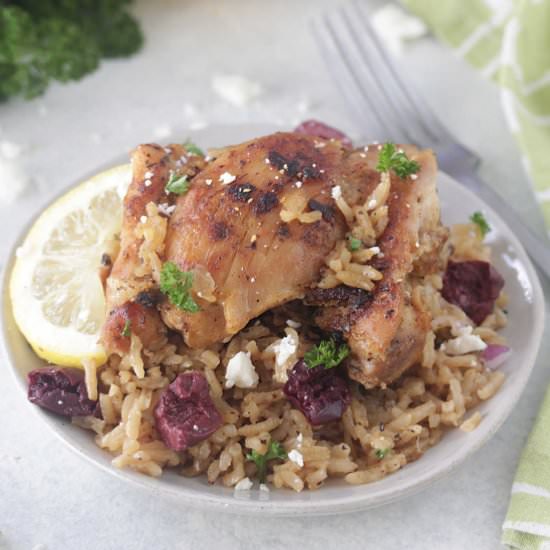 Mediterranean Chicken and Rice Bake