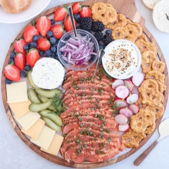 Smoked Salmon Charcuterie Board