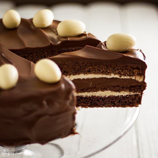Easter chocolate truffle cake