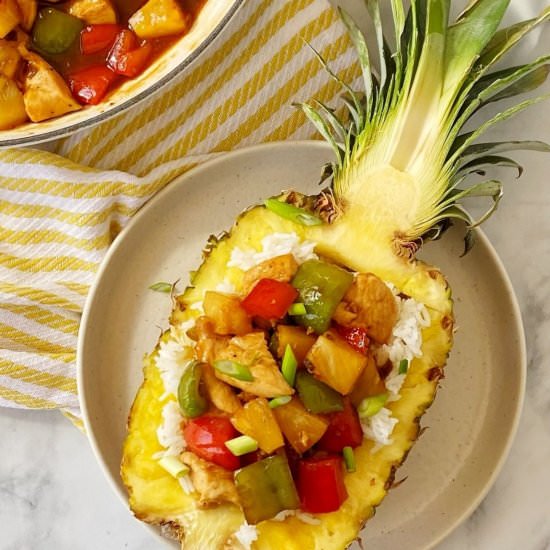 Chicken Teriyaki Pineapple Bowl