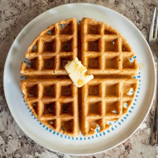 Flourless Blender Oat Waffles