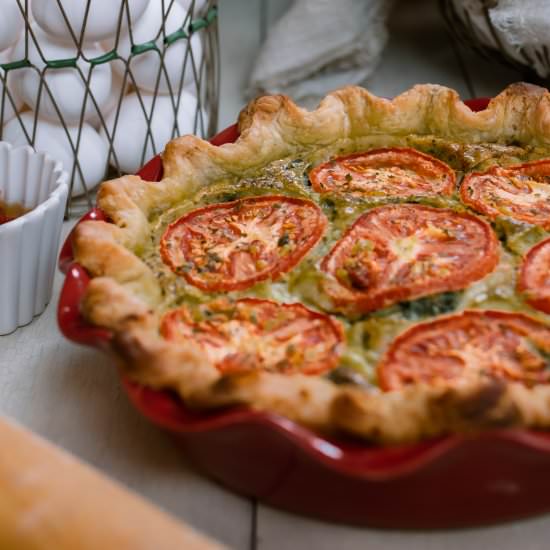 Sun-dried Tomato and Pesto Quiche