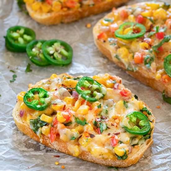 Cheesy Corn Masala Toast