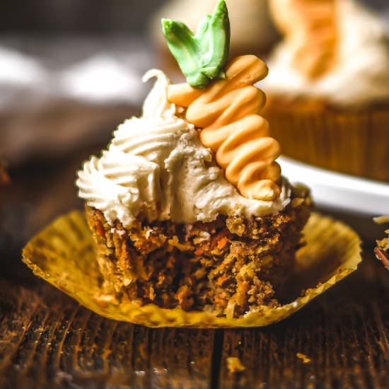 Vegan Carrot Cake Cupcakes GF