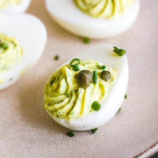 Green Goddess Deviled Eggs