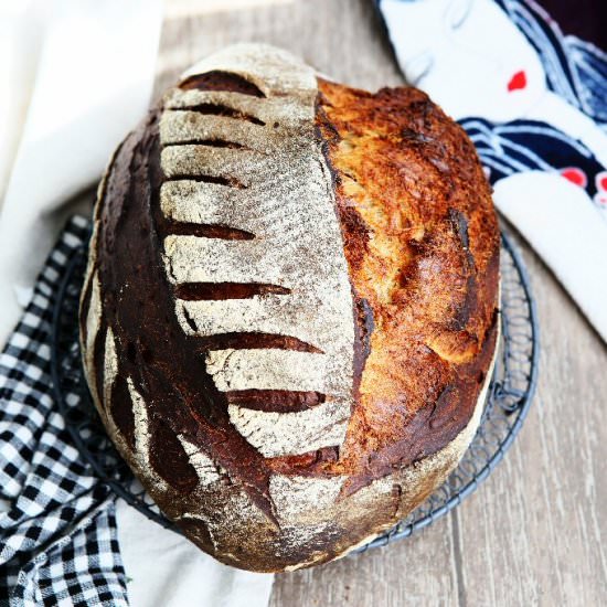 German Mixed Rye Bread with Honey