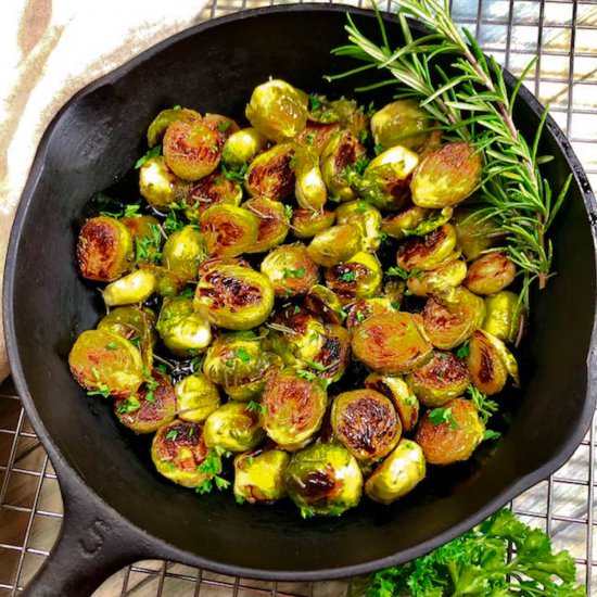 Maple Rosemary Brussels Sprouts