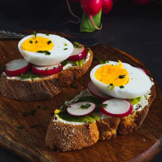 Spring Bruschetta with radishes