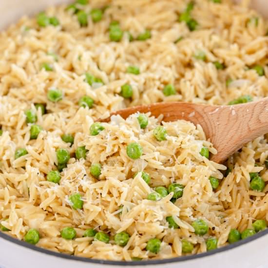 Orzo with Peas and Parmesan