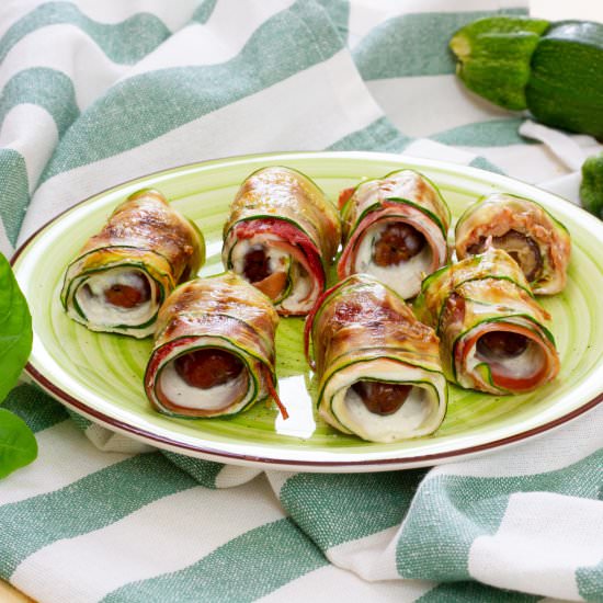 Zucchini and Parma ham rolls