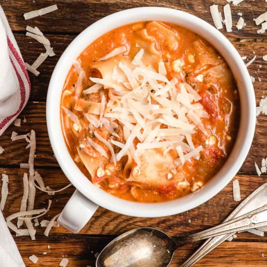 One Pot Lasagna Soup