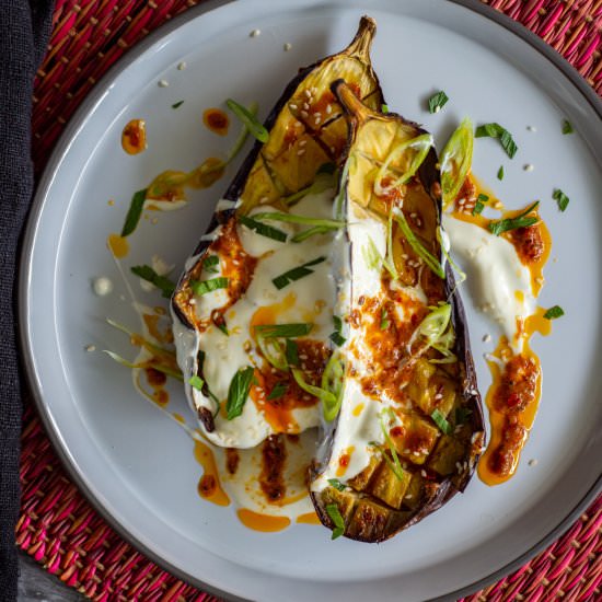 Roasted Eggplant, Harissa Yoghurt