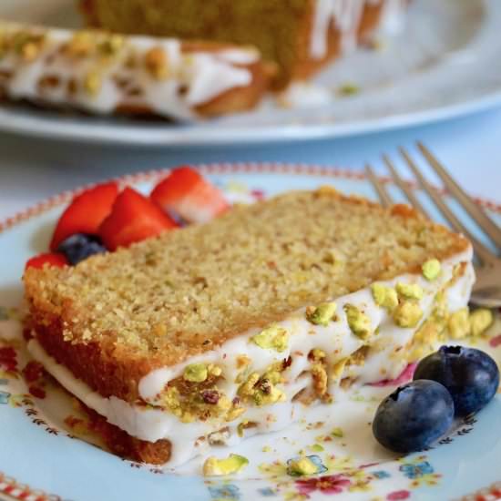 pistachio lemon drizzle cake