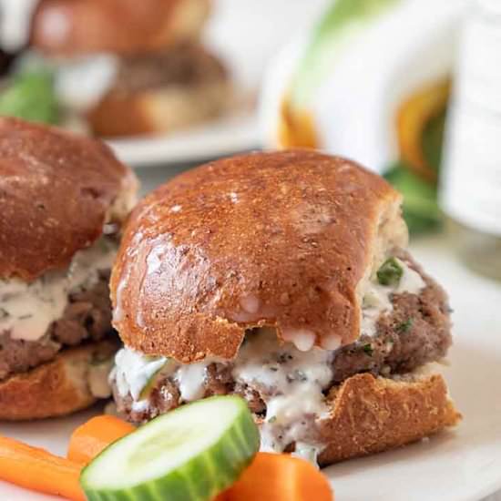 Lamb Sliders with Tzatziki Sauce