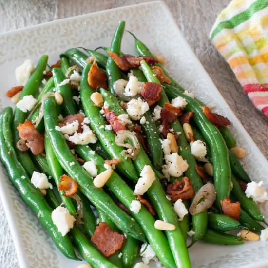 Green Beans with Bacon and Feta Che