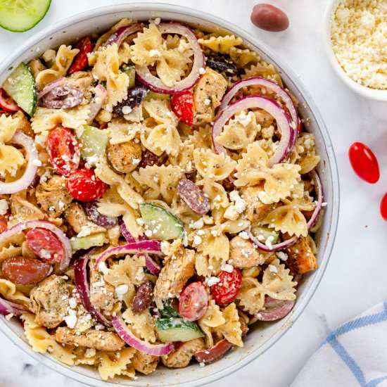 Greek Pasta Salad with Chicken