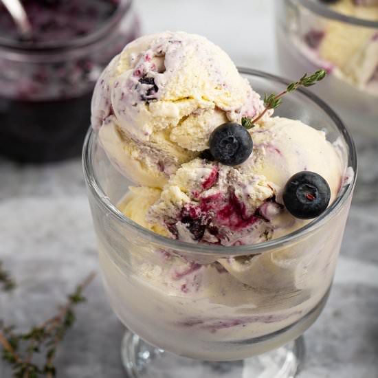 Vanilla Blueberry Thyme Ice Cream