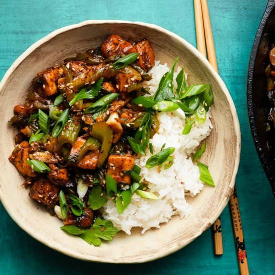 Black Pepper Tofu and Celery