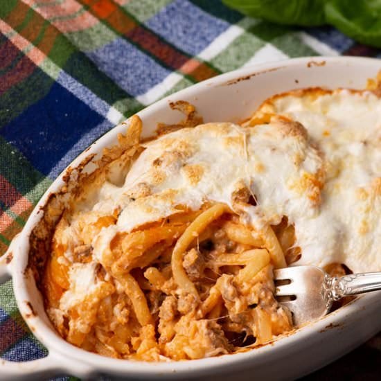 Baked Spaghetti with Vodka Sauce