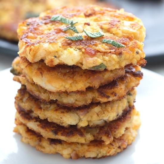 Ham and Cheese Cauliflower Fritters