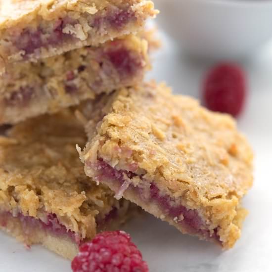 Keto Raspberry Coconut Bars