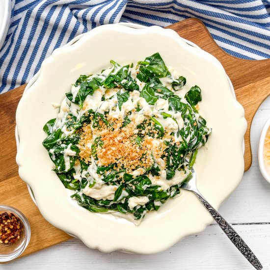 Creamed Spinach with Toasted Panko