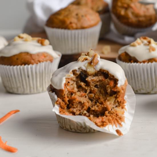 Healthy Carrot Cake Muffins