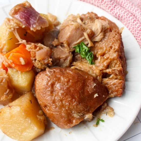 Vegan seitan pot roast