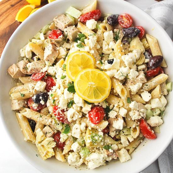 Greek Chicken Pasta Salad
