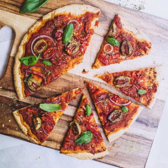 Quick Vegan Flatbread Pizza