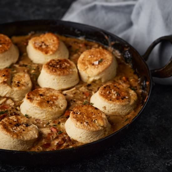 Chicken Pot Pie with Biscuits