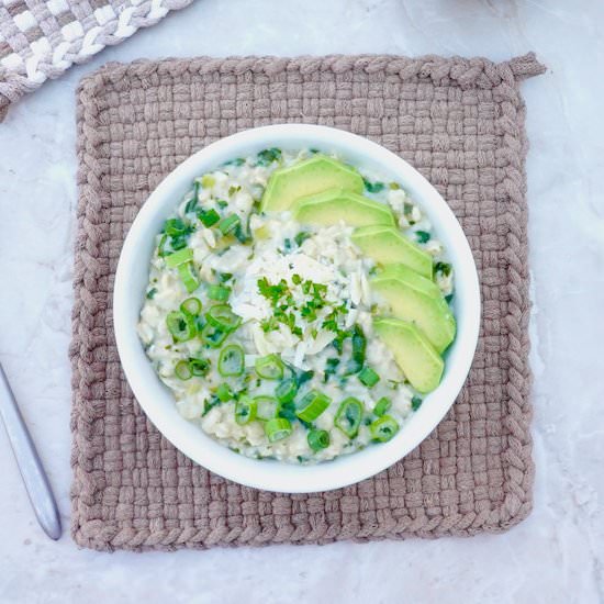 Savory Spinach Avocado Oatmeal