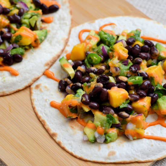Mango Salsa and Black Beans Wraps