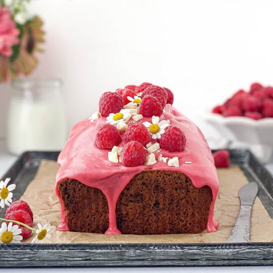 Raspberry White Chocolate Loaf Cake