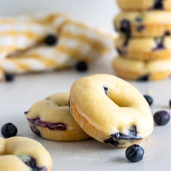 Baked Blueberry Donuts with Glaze