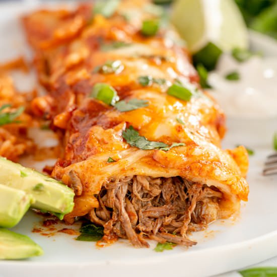 Shredded Beef Enchiladas