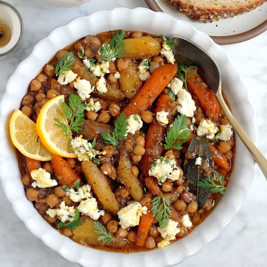 Braised Chickpeas with Carrots