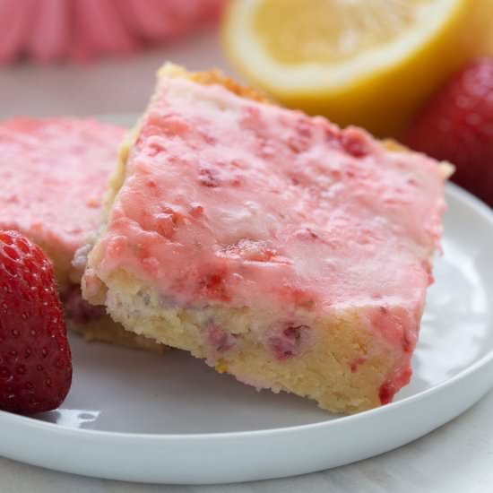 Keto Strawberry Lemon Blondies