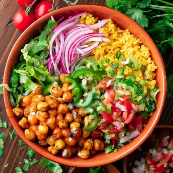 Roasted Chickpea Burrito Bowls