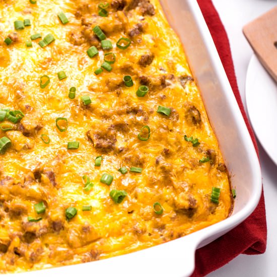 Breakfast Casserole with Biscuits