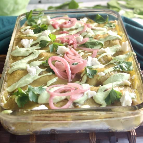 Spinach Enchiladas & Parsley Crema