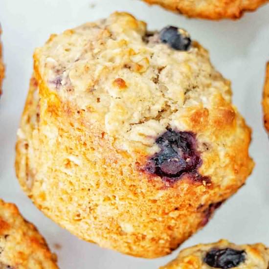 Blueberry Banana Oatmeal Muffins