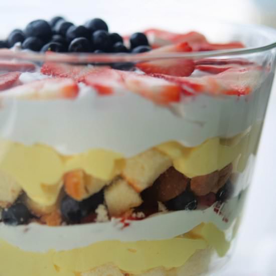 Patriotic Berry Trifle