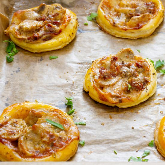 Puff pastry pizza snacks
