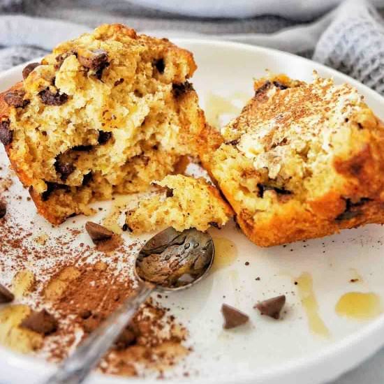 Choc Chip Banana Oatmeal Muffins