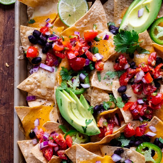 Loaded Vegetarian Sheet Pan Nachos
