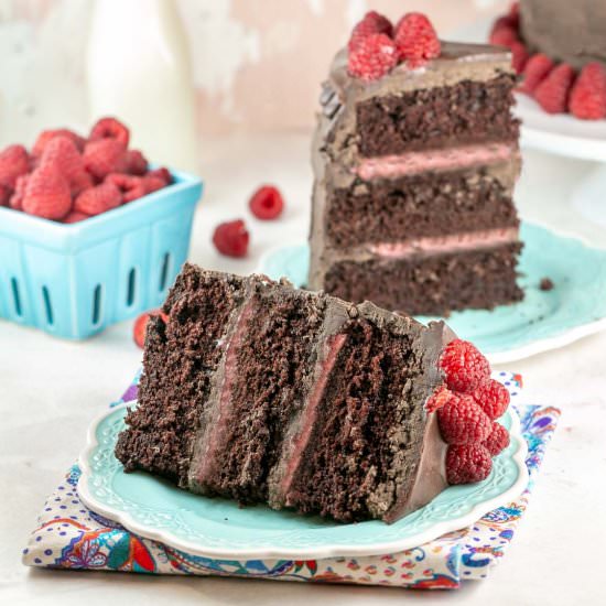 Chocolate Raspberry Layer Cake