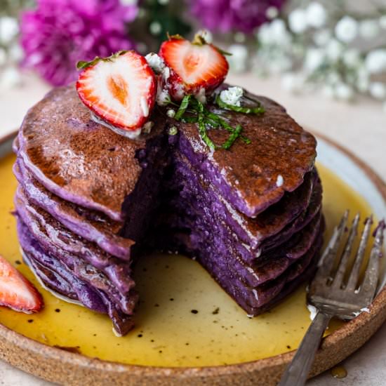 Ube Mochi Pancakes