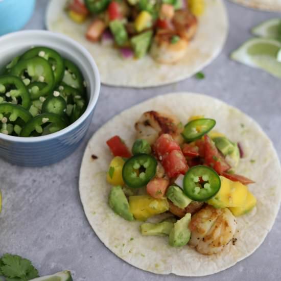 Scallop Tacos with Mango Salsa