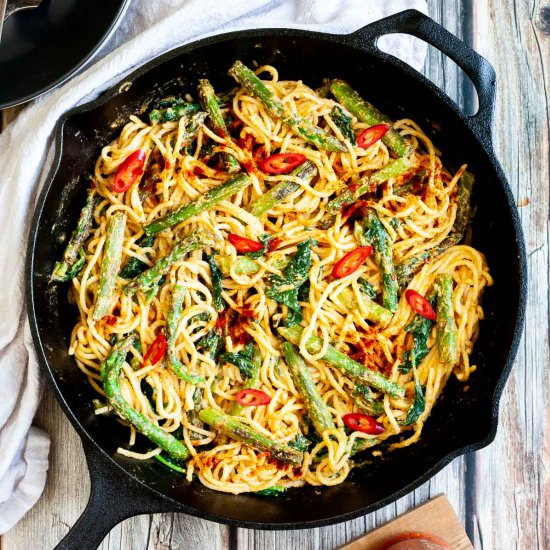 Creamy Harissa Tahini Pasta